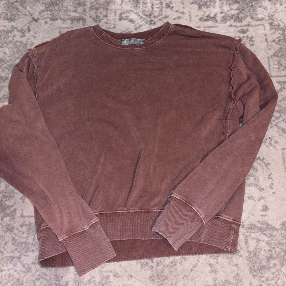 Women's Casual Brown Crew Neck Sweater